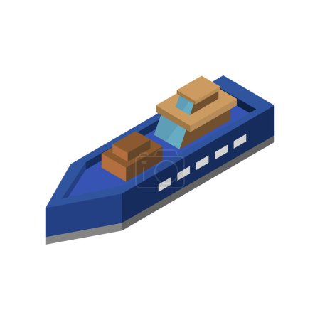 Illustration for Isometric ship with cargo icon vector illustration design. - Royalty Free Image