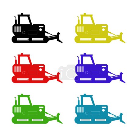 Illustration for Black line cargo train icon isolated on white background. set icons colorful. vector illustration - Royalty Free Image