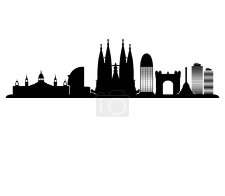 Illustration for City skyline black and white silhouette - Royalty Free Image
