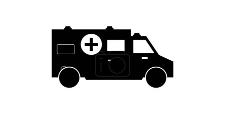 Téléchargez les illustrations : Ambulance voiture icône de style plat - en licence libre de droit