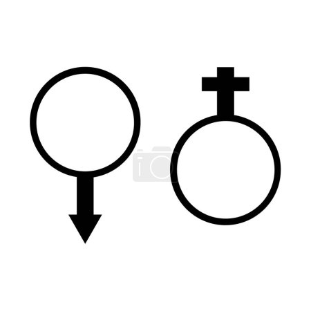 Illustration for Female and male gender symbols, gender sex symbols vector illustration - Royalty Free Image