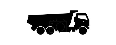 Ilustración de Icono del camión. silueta negra aislada sobre fondo blanco - Imagen libre de derechos