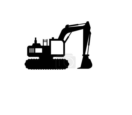 Illustration for Excavator icon. flat design. vector illustration - Royalty Free Image