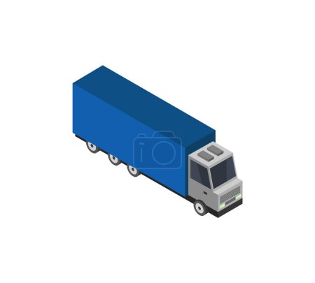 Téléchargez les illustrations : Icône de camion isométrique, illustration vectorielle - en licence libre de droit