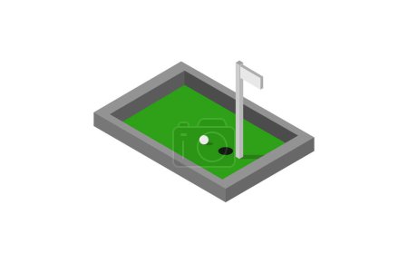 Illustration for Golf ball on field on white background - Royalty Free Image