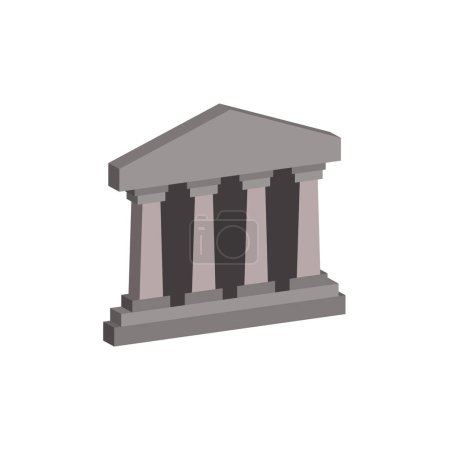 Ilustración de Icono del banco aislado. icono de vector de edificio de banco para stock. - Imagen libre de derechos