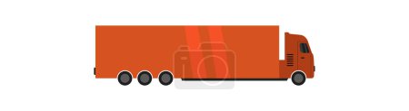 Téléchargez les illustrations : Icône camion cargo plat isolé vecteur blanc graphique - en licence libre de droit