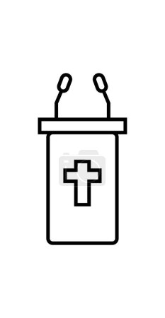 Téléchargez les illustrations : Icône de stand prêtre, design vectoriel simple - en licence libre de droit