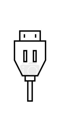 Illustration for Plug USB cable icon isolated on white - Royalty Free Image