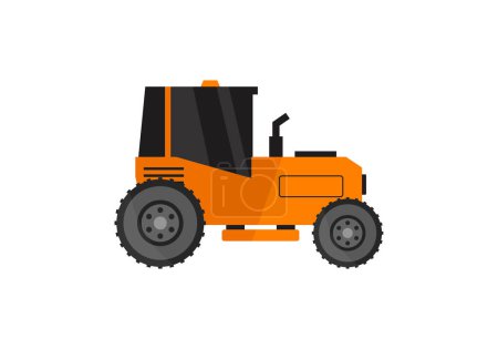 Téléchargez les illustrations : Tracteur icône plate. illustration vectorielle pour le web. - en licence libre de droit