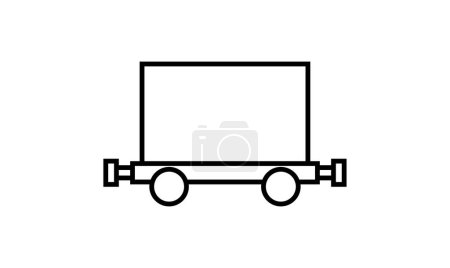 Téléchargez les illustrations : Mine trolley icône vecteur isolé sur fond blanc - en licence libre de droit