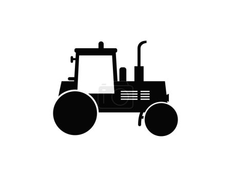 Téléchargez les illustrations : Icône du tracteur, couleur noire sur fond blanc - en licence libre de droit