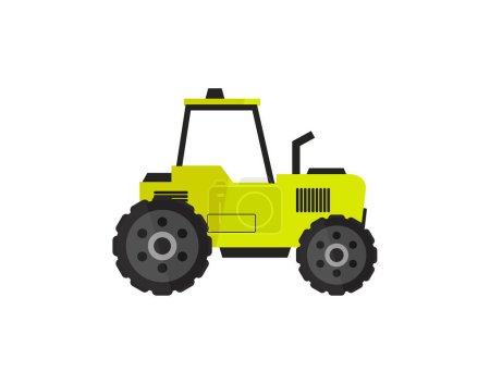 Téléchargez les illustrations : Icône tracteur jaune. Isométrique d'icône vectorielle tracteur jaune pour la conception web isolé sur fond blanc - en licence libre de droit