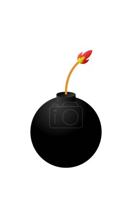 Téléchargez les illustrations : Icône de bombe noire vectorielle - en licence libre de droit