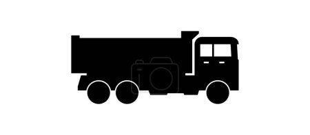 Illustration for Black truck icon on white background. vector illustration. - Royalty Free Image