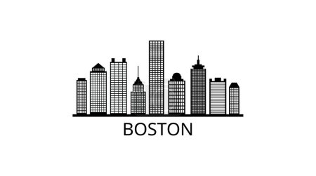 Téléchargez les illustrations : Boston skyline - illustration vectorielle - en licence libre de droit