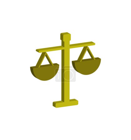 Ilustración de Icono de la escala de la ley, estilo isométrico 3 d - Imagen libre de derechos