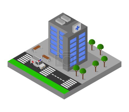 Illustration for Vector isometric illustration of a city - Royalty Free Image