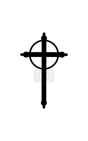 Téléchargez les illustrations : Icône croix chrétienne. illustration vectorielle - en licence libre de droit