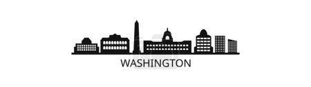 Illustration for Washington, dc, usa skyline. vector illustration. flat design - Royalty Free Image