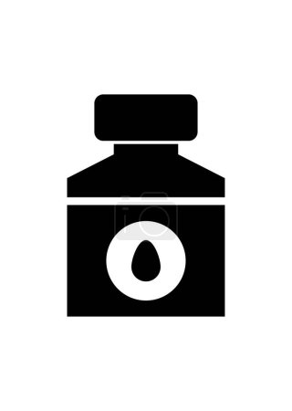 Illustration for Ink bottle icon. Digital print. White background - Royalty Free Image