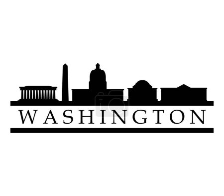 Illustration for Washington DC city silhouette. washington dc. vector illustration. - Royalty Free Image