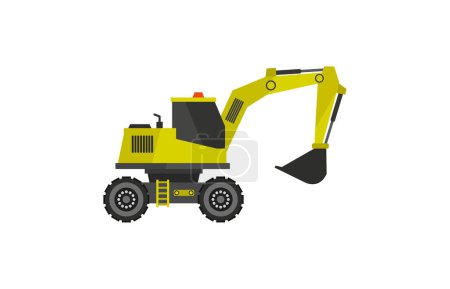 Illustration for Excavator icon. flat illustration of construction car vector icon for web design - Royalty Free Image