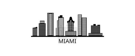 Téléchargez les illustrations : Horizon de la ville vectorielle de Miami - en licence libre de droit