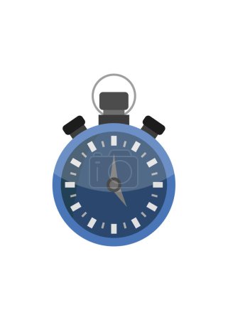 Téléchargez les illustrations : Horloge icône plate, illustration vectorielle - en licence libre de droit