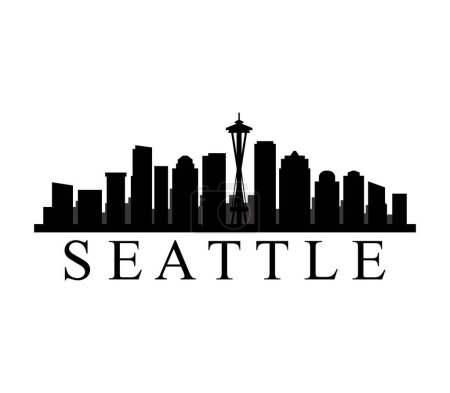 Illustration for Modern skyline, seattle icon vector - Royalty Free Image