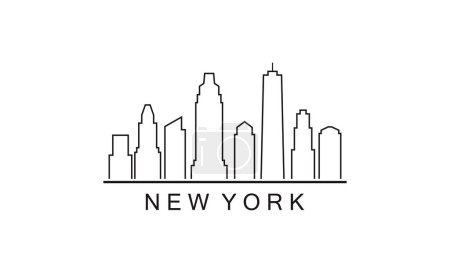 Téléchargez les illustrations : New york city skyline. new york. Etats-Unis illustration vectorielle. New York paysage urbain, silhouette de la ville - en licence libre de droit