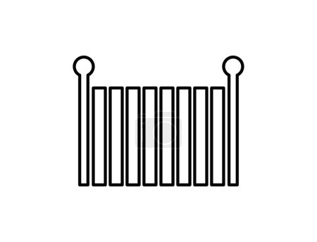 Illustration for Farm fence icon outline vector. Cow cattle. Jersey breed - Royalty Free Image