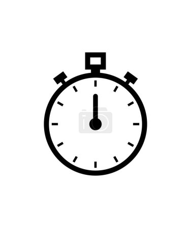 Téléchargez les illustrations : Icône vectorielle chronomètre sur fond blanc - en licence libre de droit