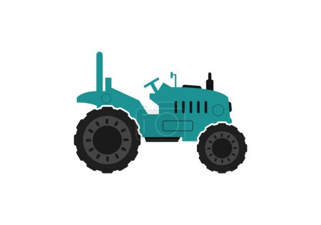 Illustration for Tractor icon in green color - Royalty Free Image