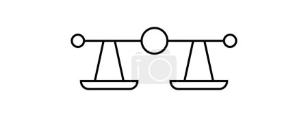 Ilustración de Escala icono de línea aislado sobre fondo blanco - Imagen libre de derechos