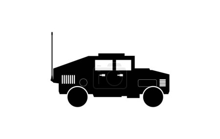 Téléchargez les illustrations : Icône de voiture militaire. illustration simple de l'icône vectorielle de véhicule militaire pour le Web - en licence libre de droit