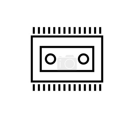Illustration for Microchip vector thin line icon - Royalty Free Image