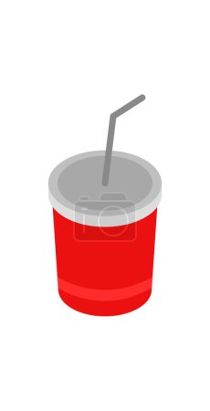 Illustration for Drink with straw icon flat design - Royalty Free Image