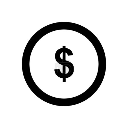 Téléchargez les illustrations : Dollar vecteur glyphe icône plate - en licence libre de droit