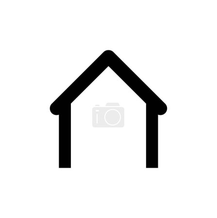Téléchargez les illustrations : Illustration vectorielle de l'icône de toit de maison simple - en licence libre de droit