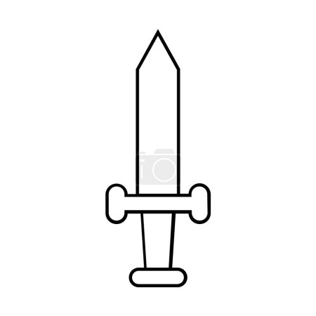 Ilustración de Espada arma medieval icono, contorno de estilo - Imagen libre de derechos
