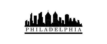 Ilustración de Skyline de Filadelfia. ilustración simple de la filosofía. diseño del logotipo del vector usa - Imagen libre de derechos