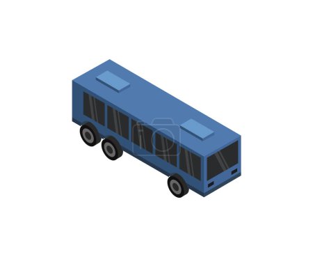 Ilustración de Ícono de bus azul isométrico aislado. vector ilustración diseño - Imagen libre de derechos