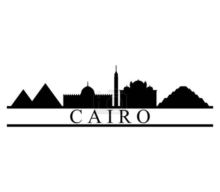 Téléchargez les illustrations : Cairo cairo silhouette skyline de la ville - en licence libre de droit