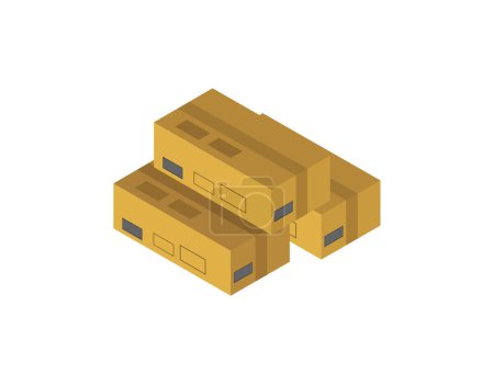 Illustration for Cardboard boxes icon, isometric style - Royalty Free Image