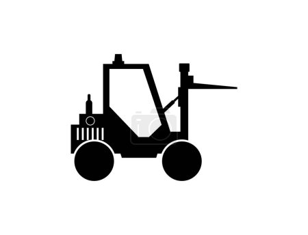 Ilustración de Silueta de un tractor sobre fondo blanco - Imagen libre de derechos