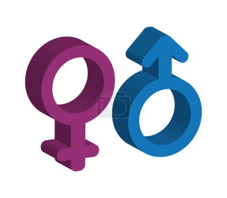 Illustration for Gender symbol of male and female icons design - Royalty Free Image