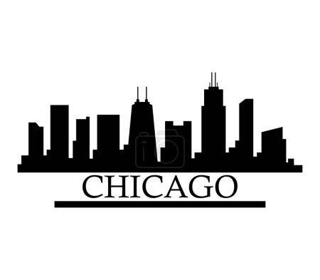 Ilustración de Chicago, ciudad de chicago skyline, vector de ilustración - Imagen libre de derechos