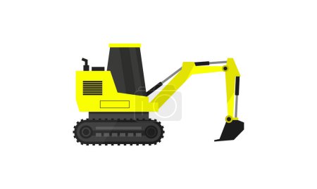 Illustration for Yellow excavator with a black handle - Royalty Free Image