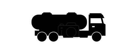 Illustration for Vector black cistern transport icon isolated on white background - Royalty Free Image